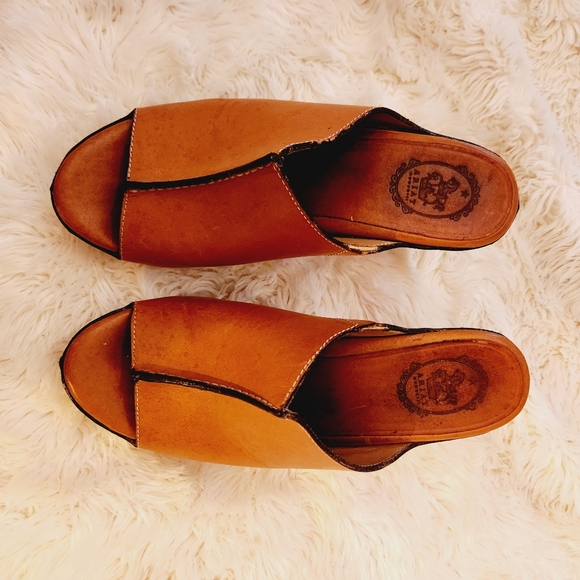 Ariat Wedge Platform Slip In Leather Sandals Size 9B - Picture 7 of 11